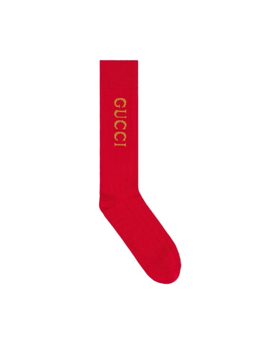 NWT GUCCI SOCKS RED LOGO SZ M 100% Authentic